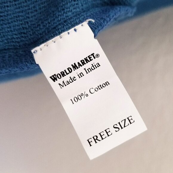 NEW World Market Teal Blue Textured Cotton Ruffle Convertible Skirt Dress OS $40 - Picture 10 of 15